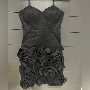 Max and Cleo little black dress  fitted bodice and floral bottom (8)